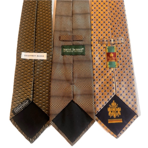 Bundle of 3 Silk Ties Equestrian Firenze Harvé Benard and Geoffrey Beene - Picture 3 of 6
